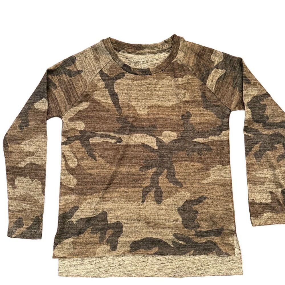 American Eagle Girls Camouflage Raglan Sweater Size 12 Multicolor
